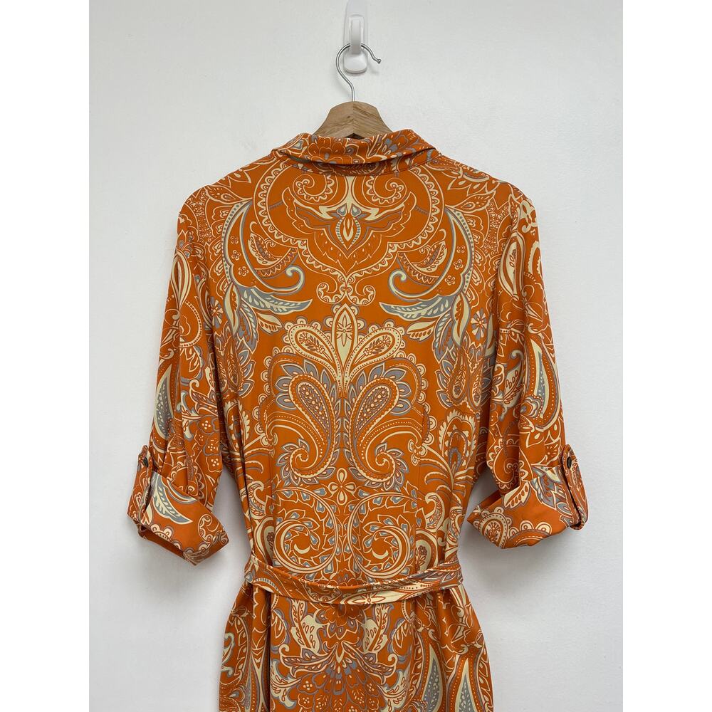 J. McLaughlin Paisley Print Catalina Cloth Belted Shirt Dress Colorful - Large - Picture 5 of 12